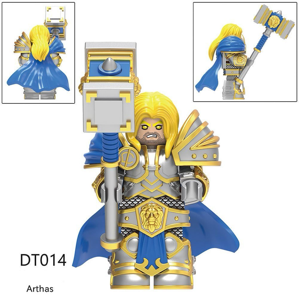 DT014 – Arthas Blue-Cape Paladin | Custom Brick Figure