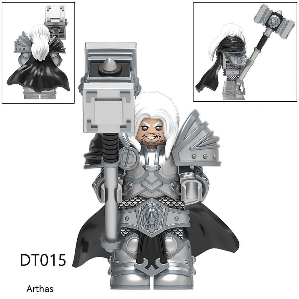 DT015 – Arthas Black-Cape Paladin | Custom Brick Figure