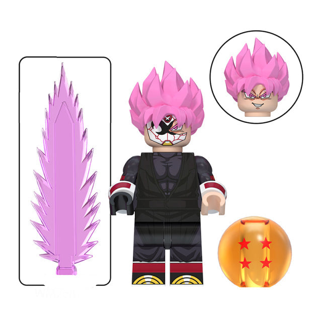BF2684 – Crimson-Masked Saiyan | Custom Brick Figure