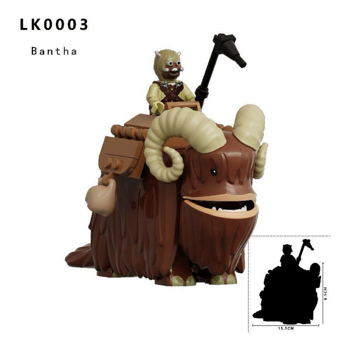 LK0003 – Bantha & Rider | Custom Brick Figure Set